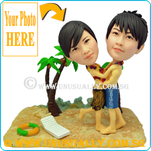 Custom 3D Beach Lovely Couple Figurines